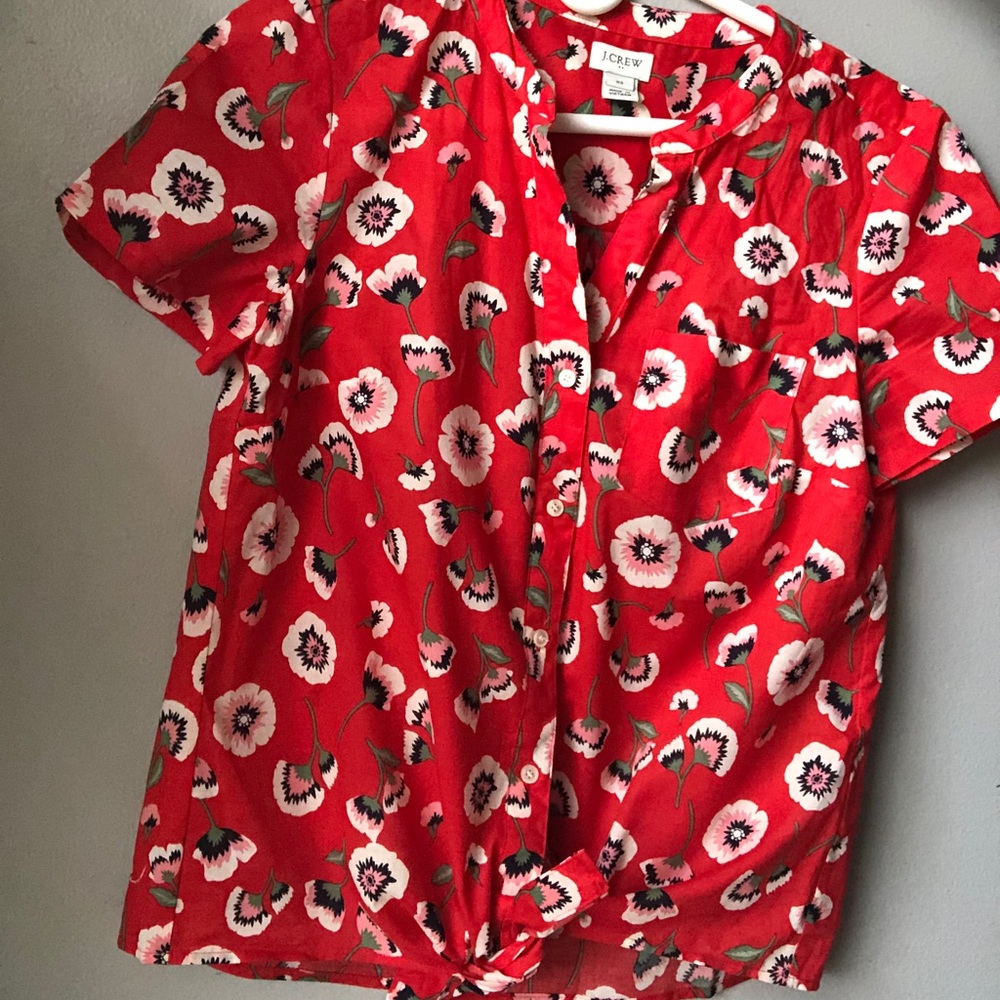 J. Crew floral button down short sleeve sh…
